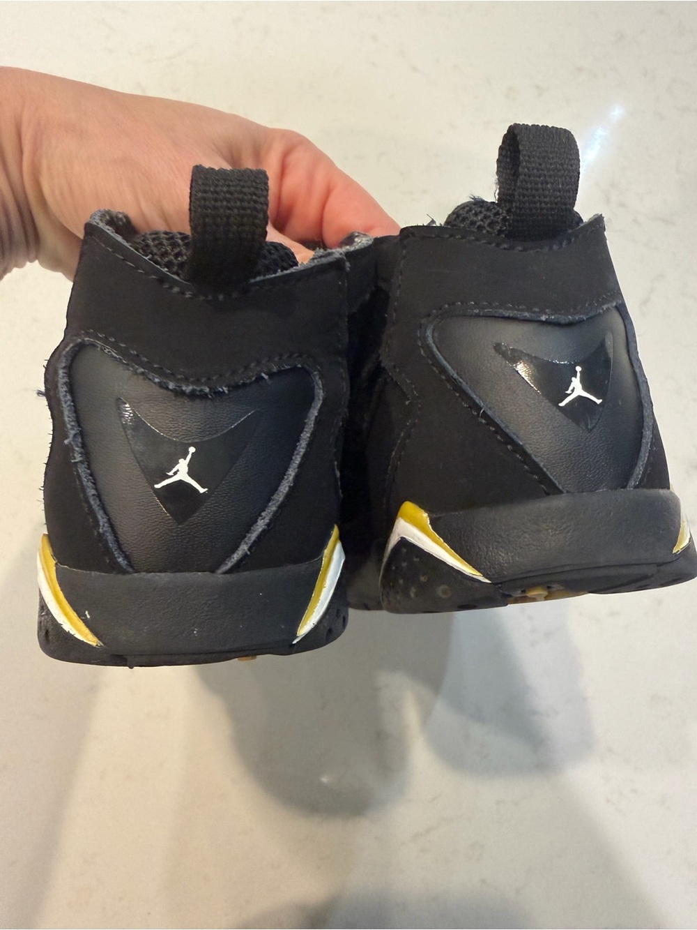 Jordan Kids' Black and Yellow High-Top Sneakers - Picture 3 of 8